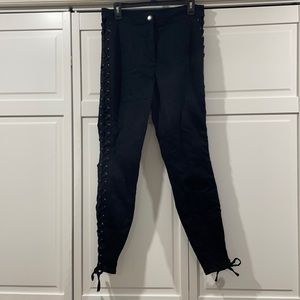 Forever21+ plus size 12 black jeans with side tie detail